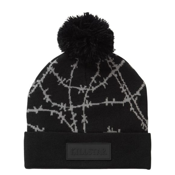 KillStar ✦ Give Me Space Beanie ✦ Black/Grey Knit Pom Hat Unisex NWT - Picture 5 of 7